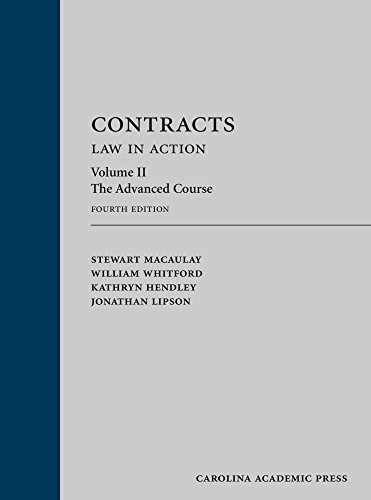 Beispielbild fr Contracts: Law in Action: The Advanced Course (Volume 2) zum Verkauf von BooksRun