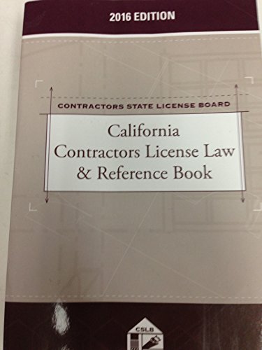 9781522104292: California Contractors License Law & Reference Book 2016