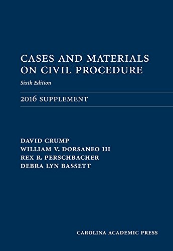 Beispielbild fr Cases and Materials on Civil Procedure: 2016 Document Supplement zum Verkauf von ThriftBooks-Dallas