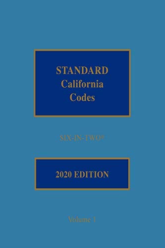 Stock image for Standard California Codes Six-In-Two 2020 for sale by HPB-Red