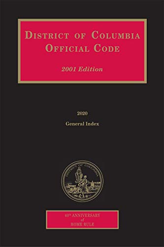 Beispielbild fr District of Columbia Official Code, General Index zum Verkauf von Better World Books