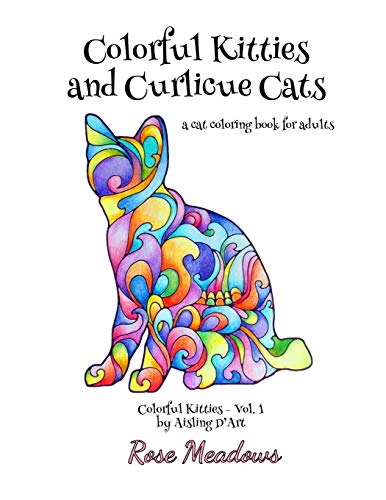 Beispielbild fr Colorful Kitties and Curlicue Cats: A cat coloring book for adults zum Verkauf von Irish Booksellers