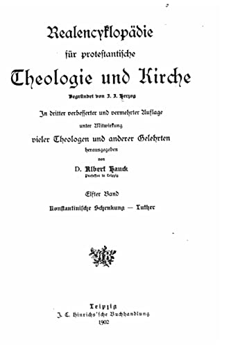 9781523408122: Realencyklopdie fr protestantische theologie und kirche (German Edition)