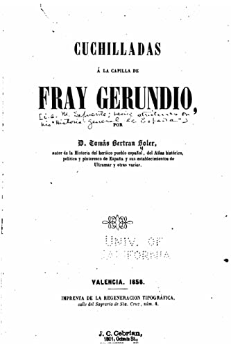 Imagen de archivo de Cuchilladas a la capilla de Fray Gerundio a la venta por THE SAINT BOOKSTORE
