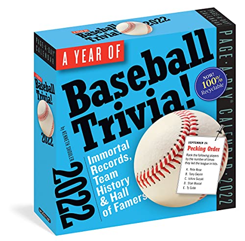 Imagen de archivo de A Year of Baseball Trivia! Page-A-Day Calendar 2022: Celebrating Teams, Stats, Personalities, and Record Setting Moments in Baseball. a la venta por GF Books, Inc.