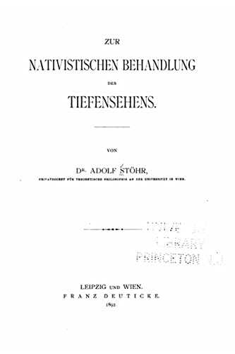 Stock image for Zur nativistischen Behandlung des Tiefensehens (German Edition) for sale by Lucky's Textbooks