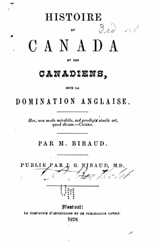 9781523849628: Histoire du Canada et des canadiens sous la domination anglaise