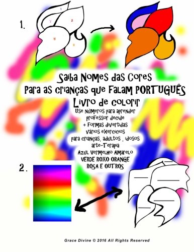 9781523962037: Aprender nombres de colores para nios que hablan espaol Libro de colorear Utilizar nmeros para aprender profesor decide formas de la diversin ... Amarelo VERDE ROXO ORANGE ROSA OUTROS