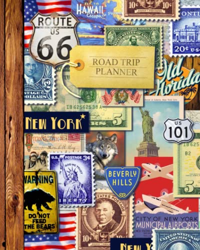 Stock image for Road Trip Planner: Vacation Planner & Travel Journal / Diary for 4 Trips, with Checklists, Itinerary & more [ Softback * Large (8   x 10  ) * American Roadtrip ] (Travel Gifts) for sale by ZBK Books