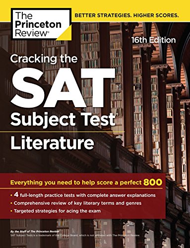 Imagen de archivo de Cracking the SAT Subject Test in Literature, 16th Edition: Everything You Need to Help Score a Perfect 800 (College Test Preparation) a la venta por Orion Tech