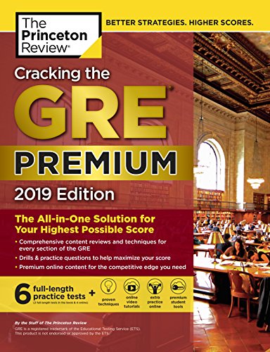 Beispielbild fr Cracking the GRE Premium Edition with 6 Practice Tests 2019 : The All-In-One Solution for Your Highest Possible Score zum Verkauf von Better World Books