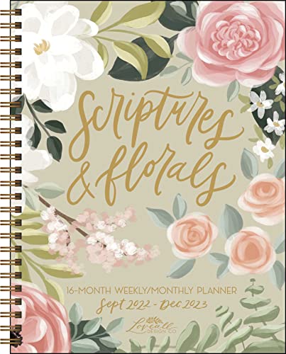 Scriptures and Florals 16 Month 2022 2023 Weekly Monthly Planner Calendar