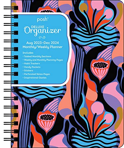 Posh: Deluxe Organizer 17-Month 2023-2024 Monthly/Weekly Hardcover Planner Calendar: Abstract Blooms