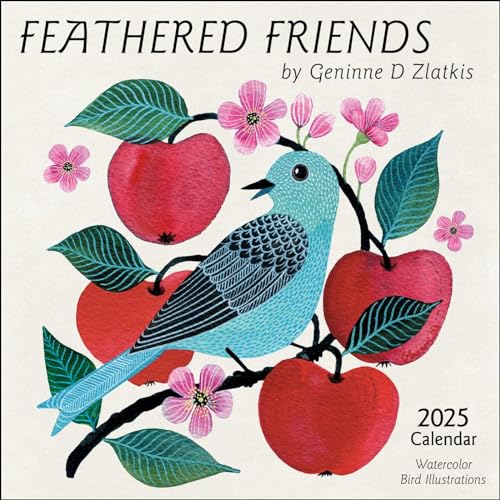 Imagen de archivo de Feathered Friends 2025 Wall Calendar: Watercolor Bird Illustrations by Geninne Zlatkis a la venta por Magers and Quinn Booksellers