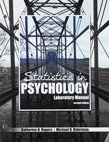 Beispielbild fr Statistics in Psychology Laboratory Manual zum Verkauf von BooksRun