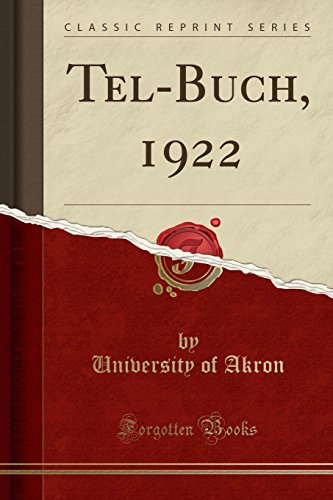 Stock image for Tel-Buch, 1922 (Classic Reprint) for sale by PBShop.store US