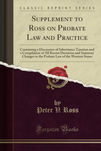 Stock image for Supplement to Ross on Probate Law and Practice for sale by PBShop.store US