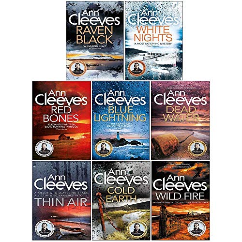 Stock image for Ann Cleeves Shetland Series Collection 8 Books Set (Book 1-8) (Blue Lightning, Raven Black, White Nights, Red Bones, Cold Earth, Thin Air, Dead Water, Too Good To Be True) for sale by GF Books, Inc.