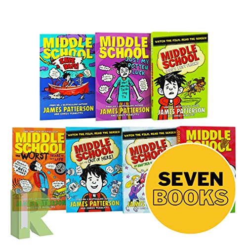 Stock image for Middle School 7 Books Collection Set by James Patterson (Dogs Best Friend, Just My Rotten Luck, Save Rafe, My Brother Is A Big Fat Liar & MORE!) for sale by Books Unplugged