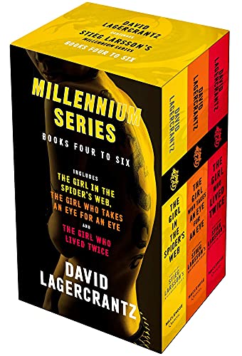 Stock image for Millennium series 3 Books Collection Box Set by David Lagercrantz (Books 4 - 6) (The Girl in the Spider's Web, The Girl Who Takes an Eye for an Eye & The Girl Who Lived Twice) for sale by HPB-Diamond