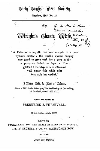 Beispielbild fr The Wright's Chaste Wife zum Verkauf von THE SAINT BOOKSTORE