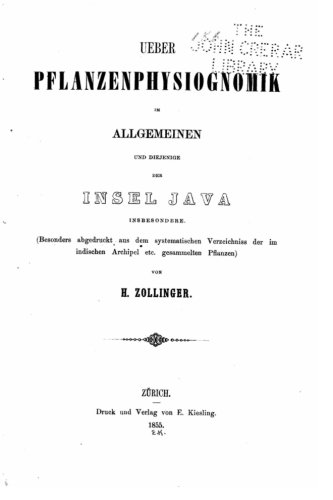 Stock image for Ueber Pflanzenphysiognomik im allgemeinen und diejenige der Insel Java for sale by THE SAINT BOOKSTORE