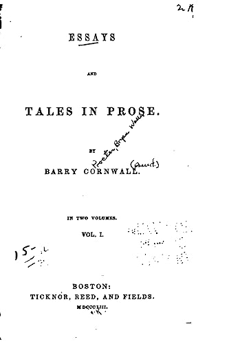 Imagen de archivo de Essays and Tales in Prose - Vol. I a la venta por THE SAINT BOOKSTORE