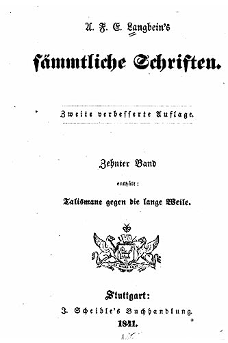 Stock image for A.F.E. Langbein's Sammtliche Schriften for sale by THE SAINT BOOKSTORE