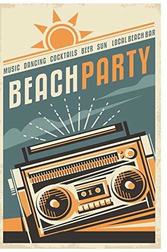 9781530362233: Vintage Summer Radio Beach Party Journal: Writing Diary Notebook Lined 160 Pages - 6 x 9 Medium Journal For Writing In