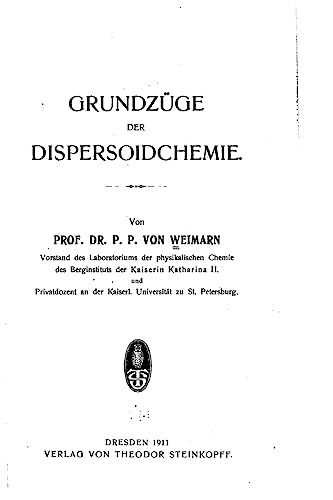 Stock image for Grundzuge der Dispersoidchemie for sale by THE SAINT BOOKSTORE