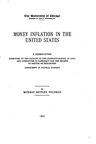 9781530489893: Money inflation in the United States, a study in social pathology