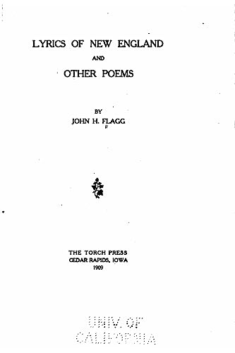 Beispielbild fr Lyrics of New England and Other Poems zum Verkauf von THE SAINT BOOKSTORE
