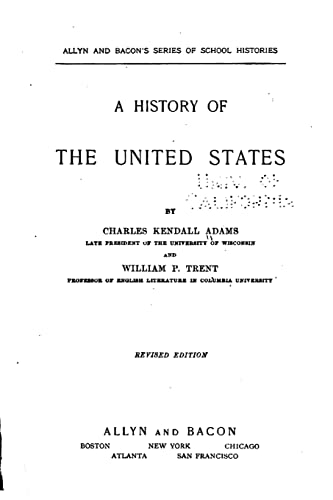 Stock image for A History of the United States for sale by THE SAINT BOOKSTORE