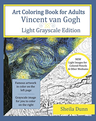 9781530871407: Art Coloring Book for Adults: Vincent van Gogh: Light Grayscale Edition