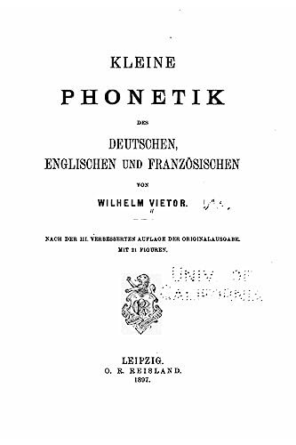 Imagen de archivo de Kleine Phonetik des Deutschen, englischen und franzsischen (German Edition) a la venta por Lucky's Textbooks