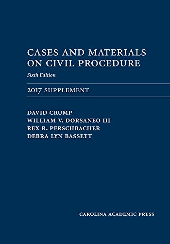 Stock image for Cases and Materials on Civil Procedure: 2017 Supplement for sale by HPB-Red