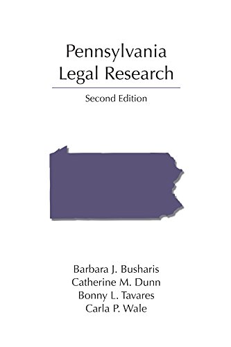 Stock image for Pennsylvania Legal Research (Legal Research Series) for sale by SecondSale