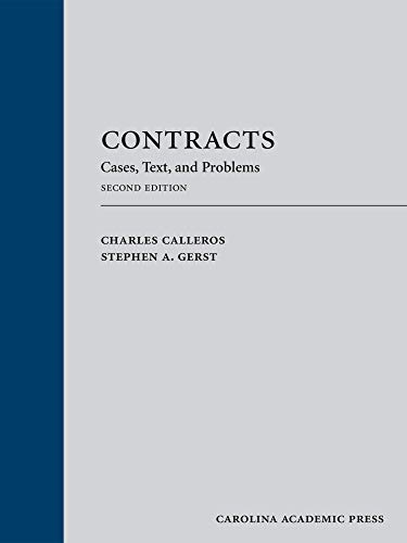 Beispielbild fr Contracts : Cases, Text, and Problems zum Verkauf von Better World Books