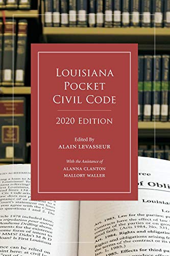 Beispielbild fr Louisiana Pocket Civil Code, 2020 Edition [Soft Cover ] zum Verkauf von booksXpress