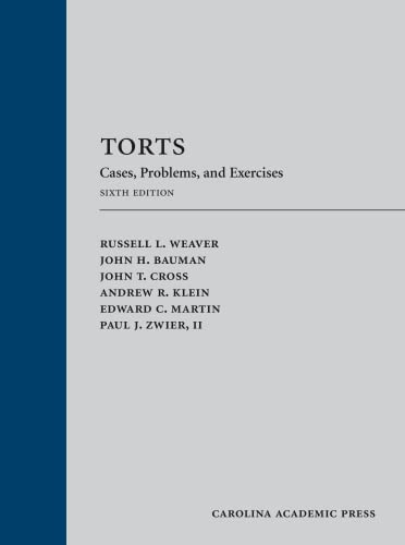 Beispielbild fr Torts: Cases, Problems, and Exercises zum Verkauf von BooksRun