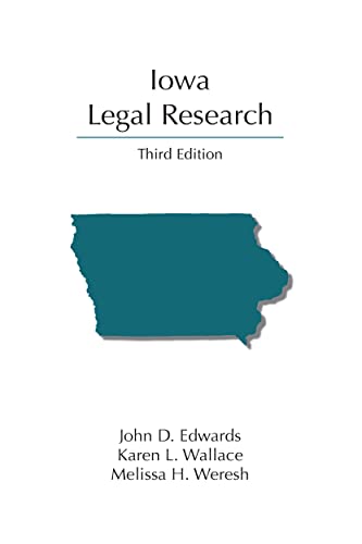 Imagen de archivo de Iowa Legal Research (Legal Research Series) a la venta por BooksRun