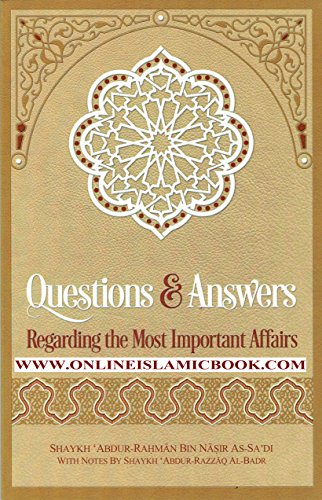 Imagen de archivo de Questions & Answers Regarding the Most Important Affairs a la venta por ZBK Books