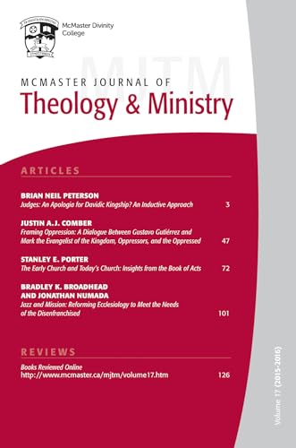 9781532639029: McMaster Journal of Theology and Ministry: Volume 17, 2015–2016