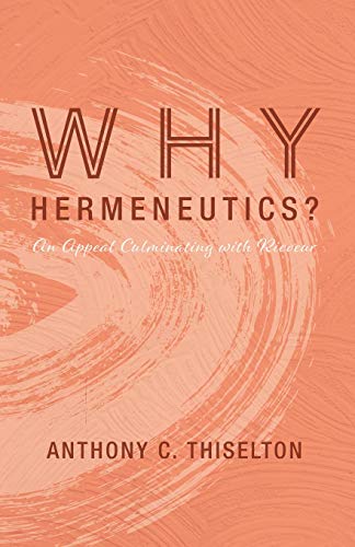 Stock image for Why Hermeneutics for sale by PBShop.store UK