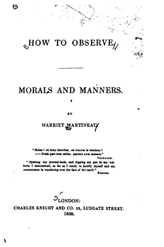 Stock image for How to Observe, Morals and Manners for sale by Lucky's Textbooks