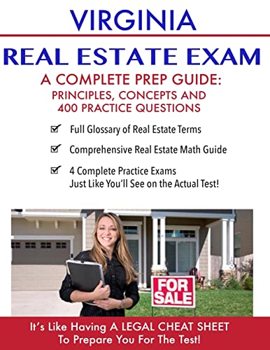 Beispielbild fr Virginia Real Estate Exam A Complete Prep Guide: Principles, Concepts And 400 Practice Questions zum Verkauf von SecondSale