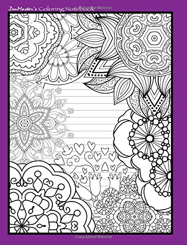 Beispielbild fr Coloring Notebook (purple): Therapeutic notebook for writing, journaling, and note-taking with designs for inner peace, calm, and focus (100 pages, . relaxation and stress-relief while writing.) zum Verkauf von Jenson Books Inc