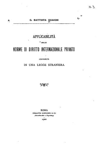 Imagen de archivo de Applicabilit delle norme di diritto internazionale privato (Italian Edition) a la venta por Lucky's Textbooks