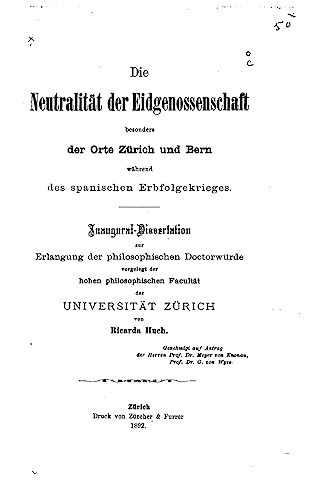 9781532915543: Die Neutralitt der Eidgenossenschaft (German Edition)