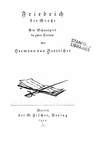 Stock image for Friedrich der Grosse ein schauspeil in zwei teilen for sale by THE SAINT BOOKSTORE